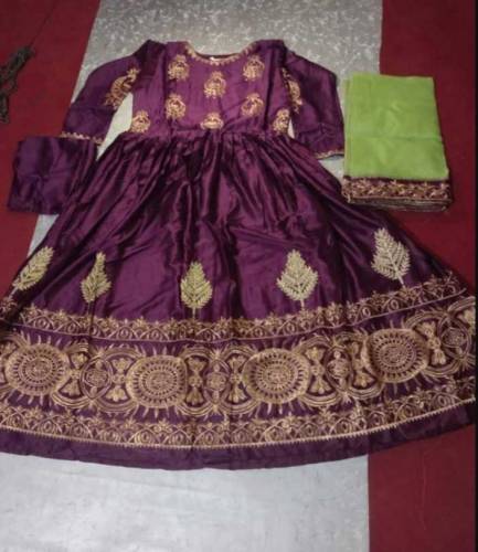 shamoz silk maxi embroidered suit 