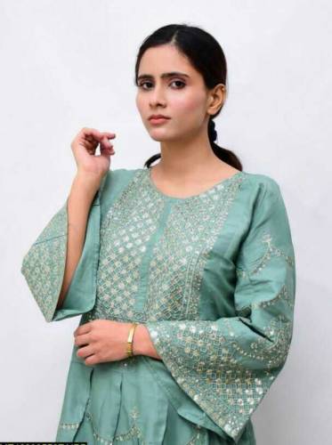 2 PC's women stitched  linen Embroidered suit