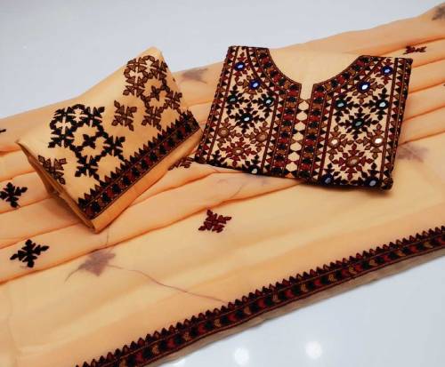 🔥New Summer Collection🔥Stuff Lawn Work PhulkariShirt Gala Gall Embroid