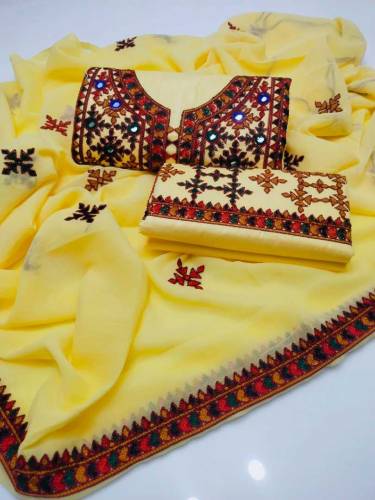 🔥New Summer Collection🔥Stuff Lawn Work PhulkariShirt Gala Gall Embroid
