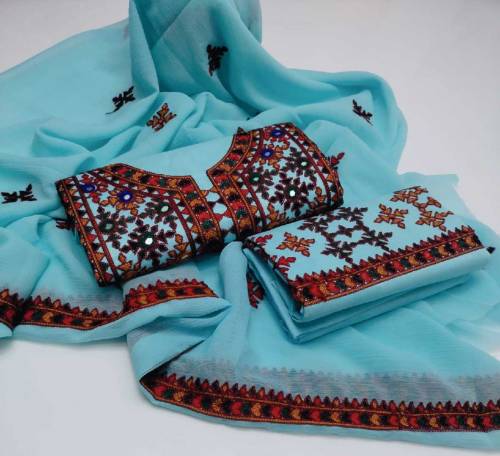 🔥New Summer Collection🔥Stuff Lawn Work PhulkariShirt Gala Gall Embroid