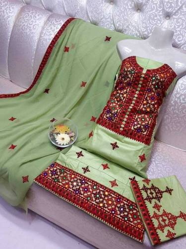 🔥New Summer Collection🔥Stuff Lawn Work PhulkariShirt Gala Gall Embroid