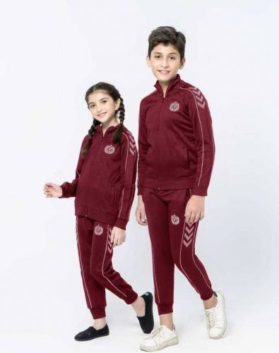 2 pcs kid's Stitched Fleece printed tracksuit 