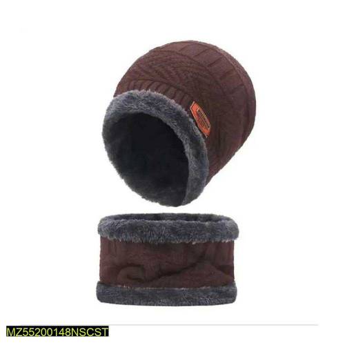 Beanie Wool Cap With Neck Warmer 