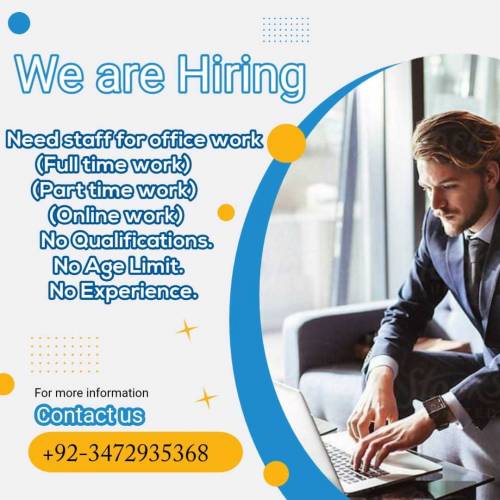Need staff for office work