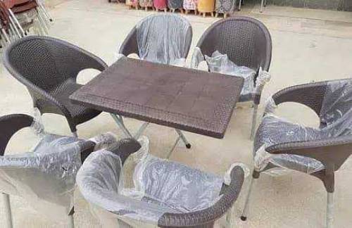 Plastic Chairs Set with iron Legs 