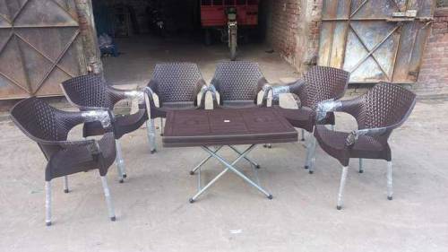 Plastic Chairs Set with iron Legs 