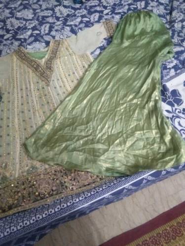 silk shrara and shaiffon kurti frock with full embroidery work