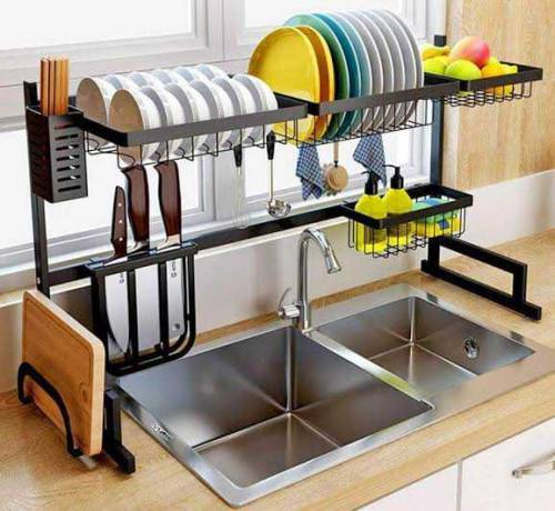 sink rack stenles steel black coting 