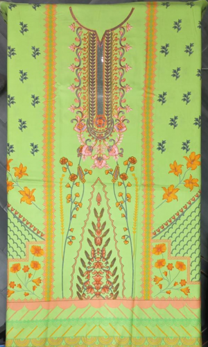 3 PCs woman unstitched dhanak embroidered souit