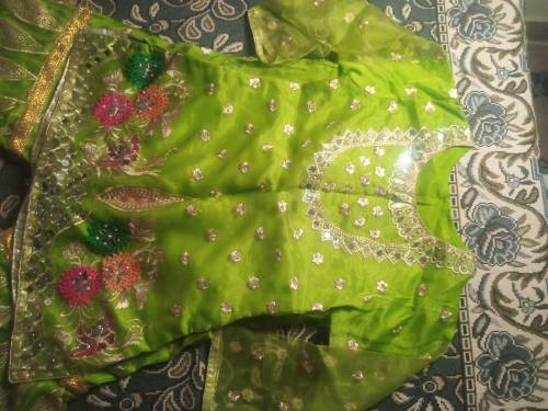 Organza Heavy Embroidered Mehndi Dress