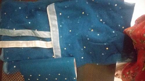 paplum frock and gharar with dopata and clutch