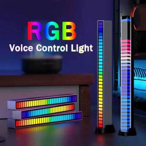 Rgb Voice Control Led Light Bar – Rechargeable (white Color)