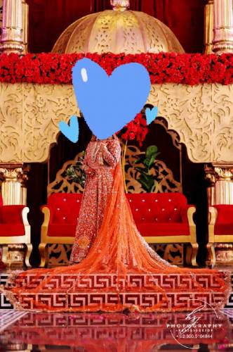 lehnga maxi bridal dress with heavy tail dopta