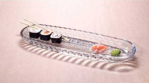 Glass Serving Dish for Kabab, Transparent Snack Serving Tray, Glasswar