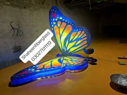 A butterfly  in fiberglass glow work