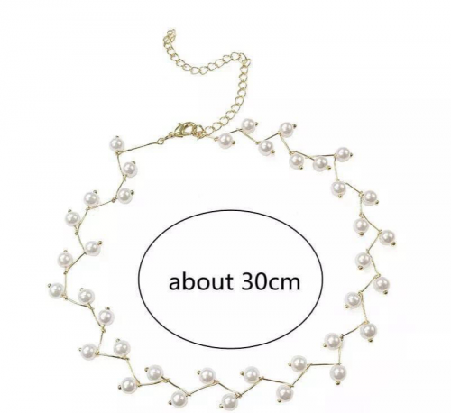 1 Pc Alloy Gold Plated Pearl Stone Choker