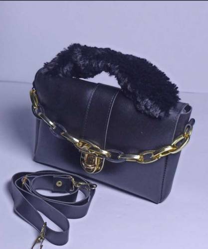 Women unique Chunky FUR style leather Purse