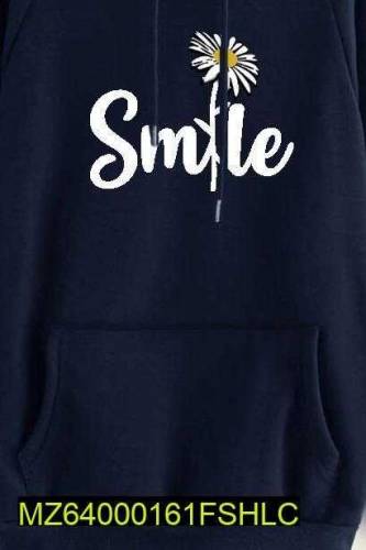 1 Pc Women Stitched Printed Cotton Hoodie