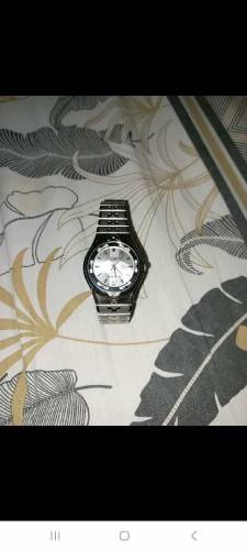 Japanese Men's Watch: Crystal Silver Dial Stainless Steel bracelet