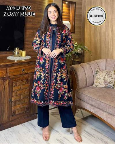 3 Pcs women Stitched Embroidered dress