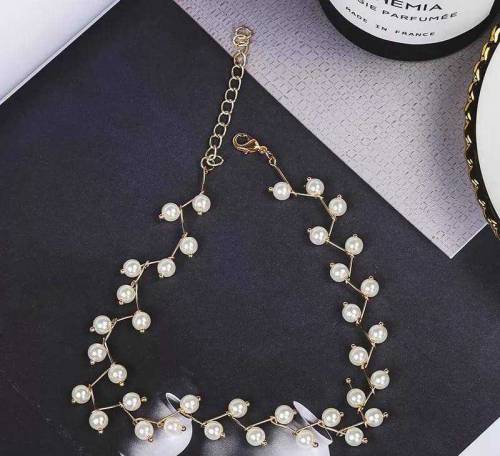 Alloy Gold plated Pearl Stone choker