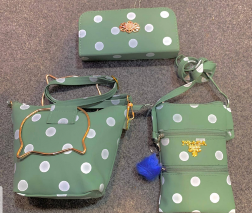 3 PCs green purse set