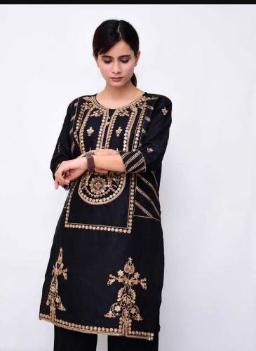 2 pc women linen stitched women suit 