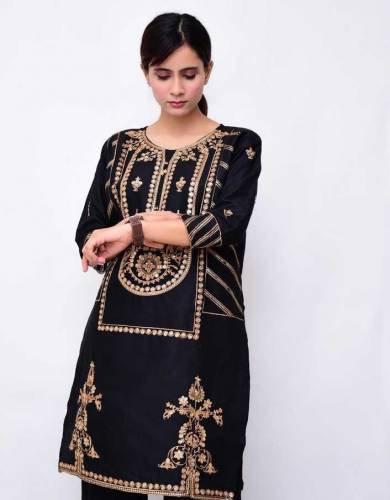 2 pc women linen stitched women suit 