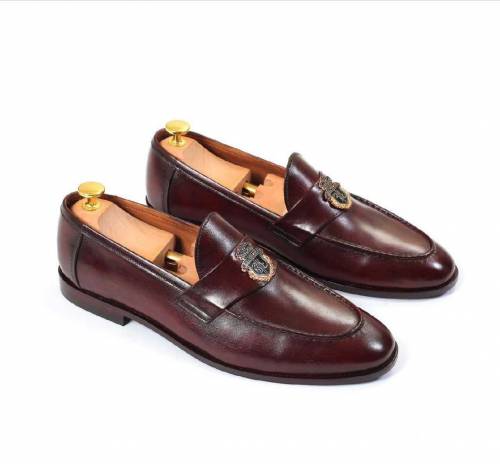 Leather Handmade Belgian Loafer Shoes For Men