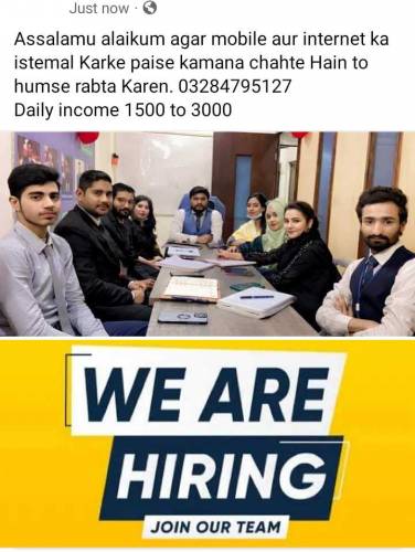 male , female staff required for online work/office and home base 