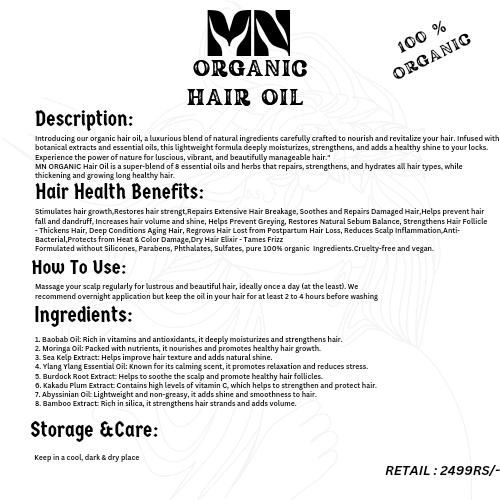 Organic hair oil MN ORGANIC HAIR OIL 