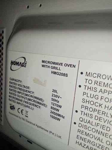 Homage microwave oven 2 in 1 