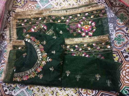 NET LEHNGA CHOLI PRET WEAR, 3PCS