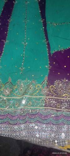 one time used bridal maxi with heavy duppata and trouser