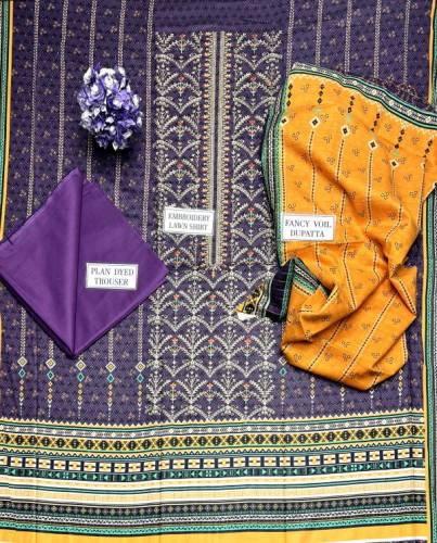 Mirha Lawn 3 Pieces Party Wear| Summer 24
