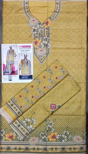 3 Pcs women unstitched Shamery printed suit 