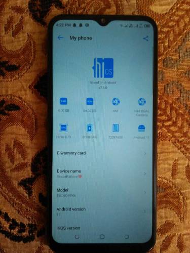 6mnth use only daba wth charger Tecno spark 7