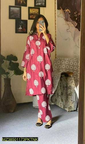 Linen Printed Suit