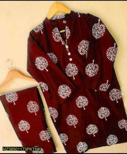 Linen Printed Suit