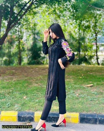 2 PCs stitched cotton suit 