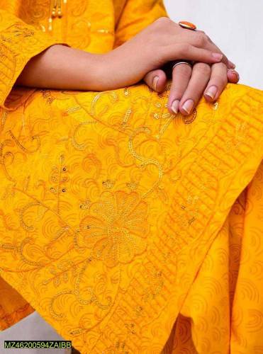 2 PCs stitched cotton suit 