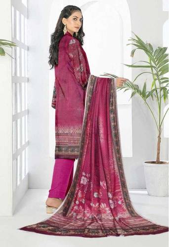 3Pc Amna B women unstitched Dhanak printed suit 