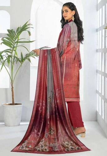 3pcs Amna B women unstitched Dhanak printed suit 