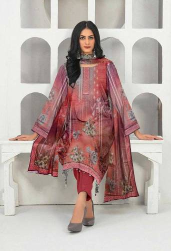 3pcs Amna B women unstitched Dhanak printed suit 