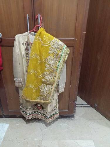 mirror work on sleeves ,shirt embroidery and work on also shalwar 