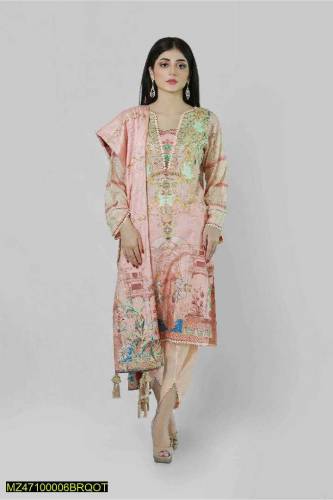  Lawn•  Shirt: Full Printed With Embroidered Neckline