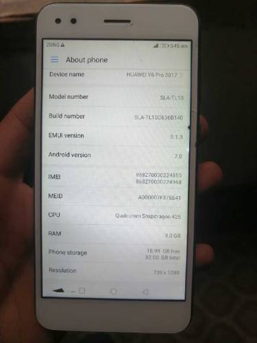 Huawei y5.4G network LTE 2/16 