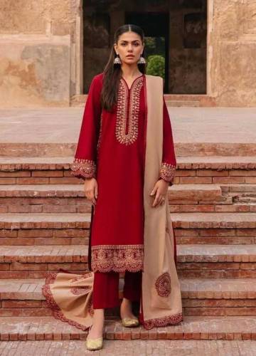 Women's Unstitched Dhanak Embroided Suit 