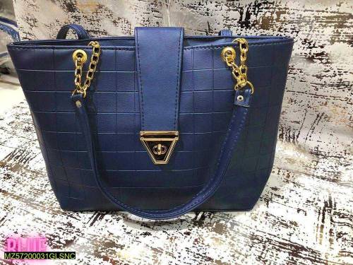 Womens PU Leather textured  top handle shoulder bag